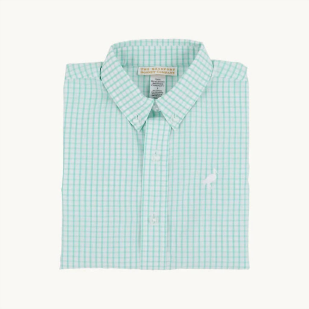 Dean's List Dress Shirt In Turks Teal Windowpane