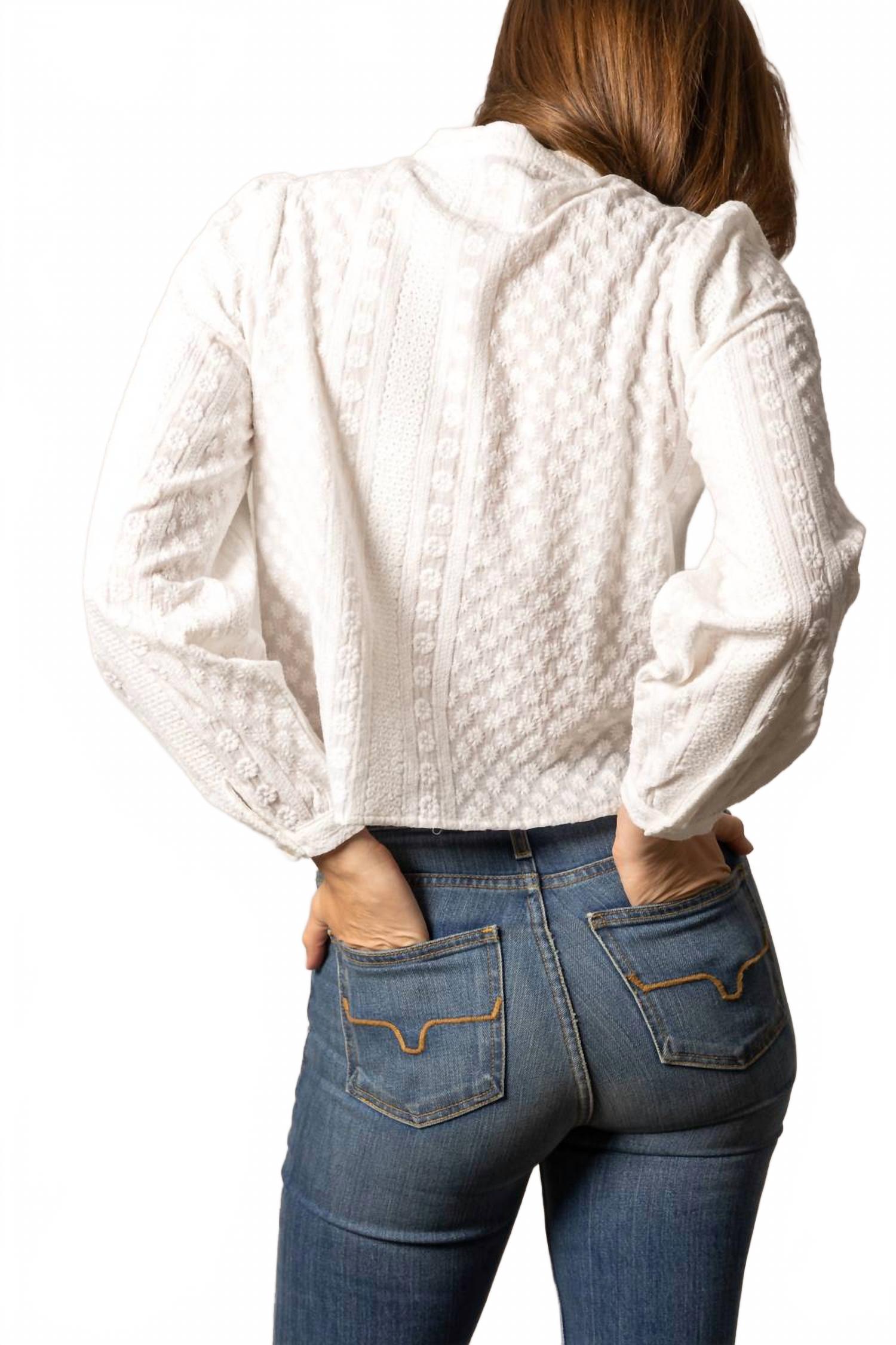 Daisychain Long Sleeve Blouse In Pristine