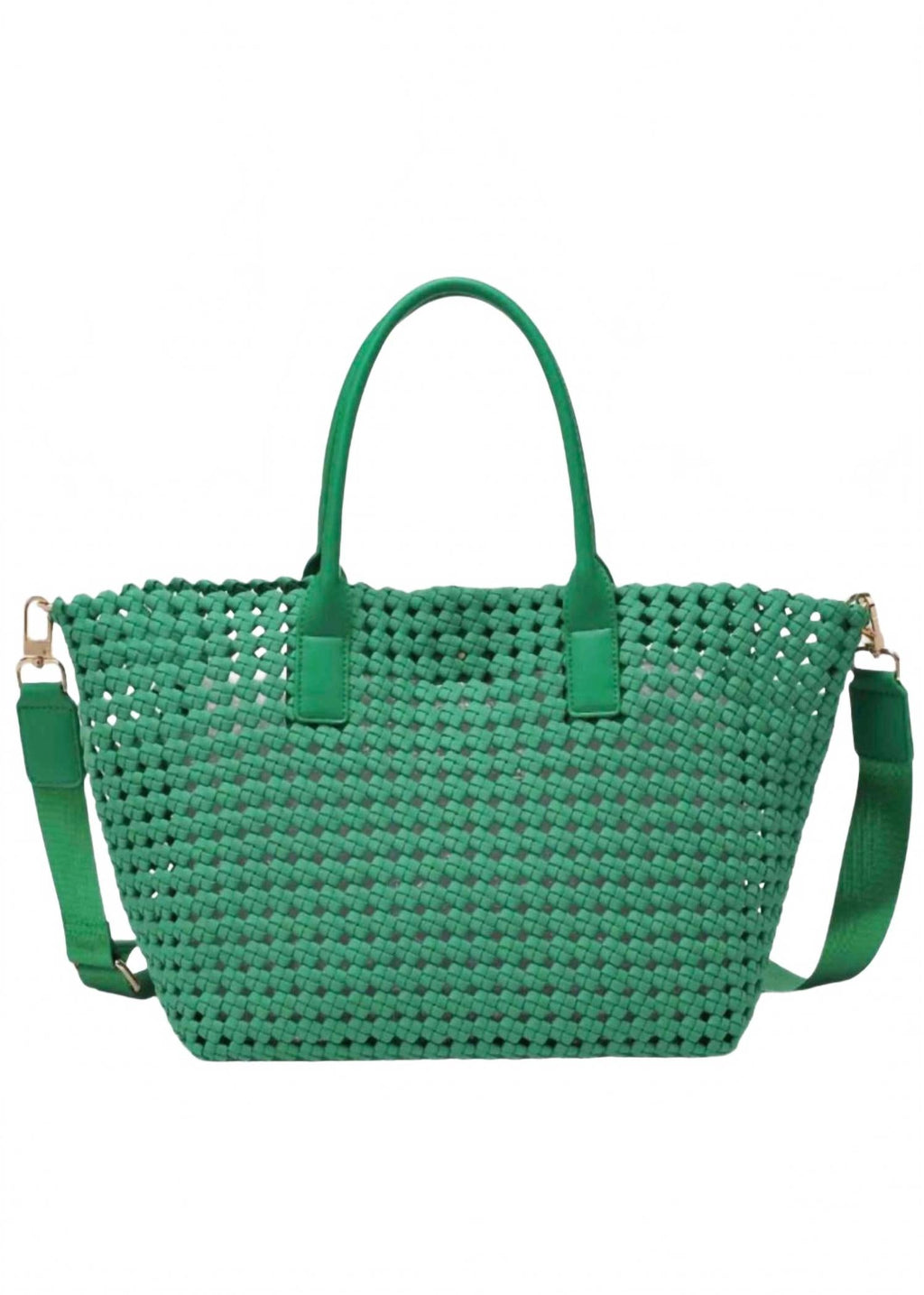 Women's Medium Solstice Woven Tote In Kelly Green