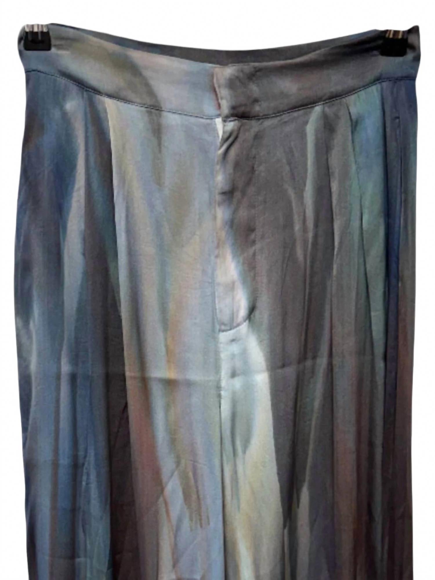 Women's Silk Pleat Pants In Smoke Stack