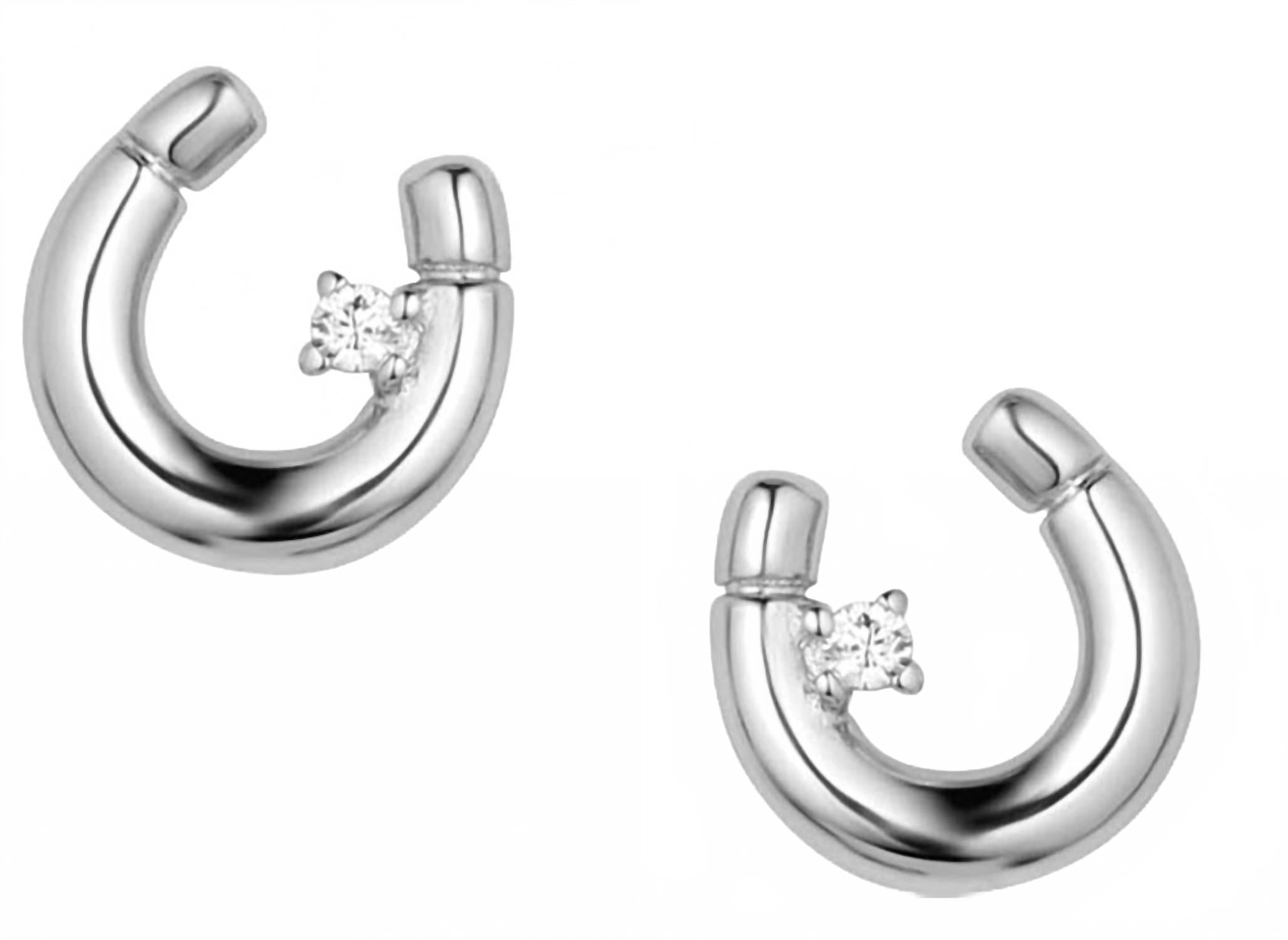 Little Light Horseshoe Earrings In Silver