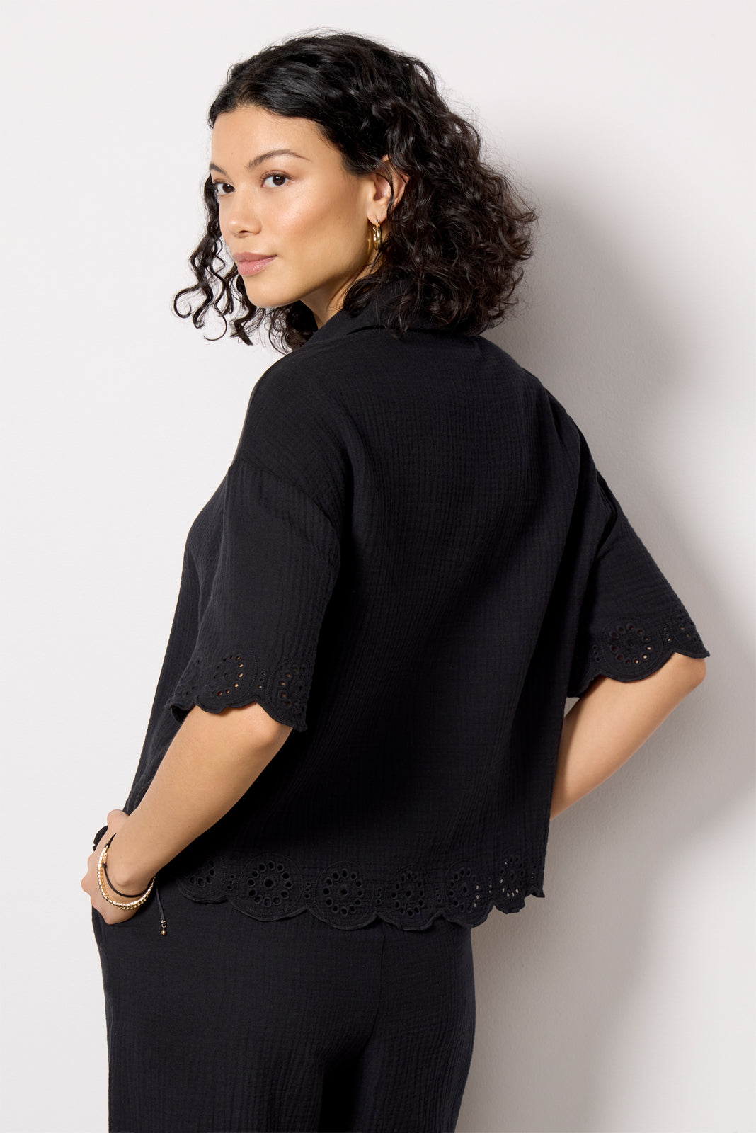 Women's Eden Gauze Eyelet Top