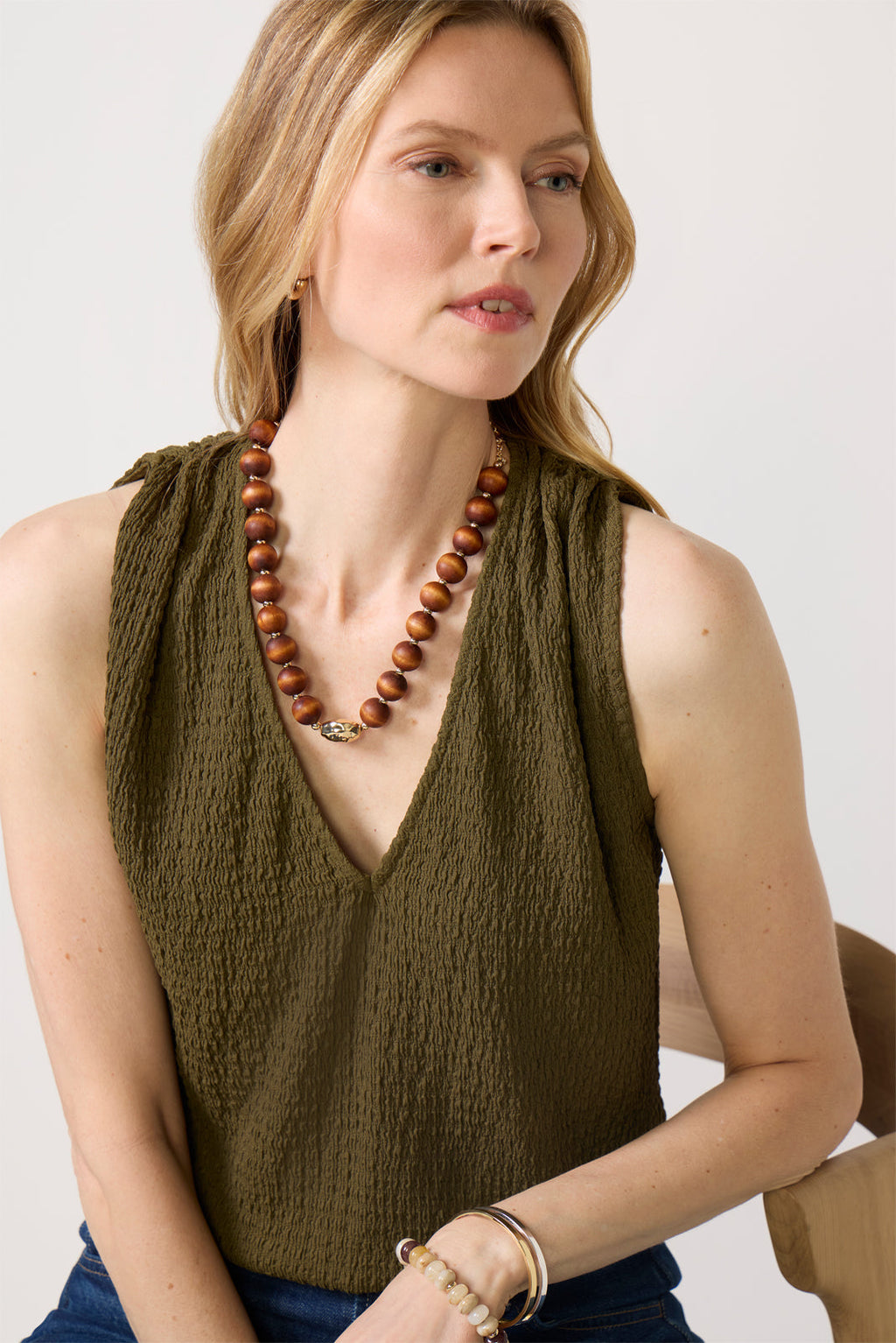 Women's Savanna Pucker Tie Back Top