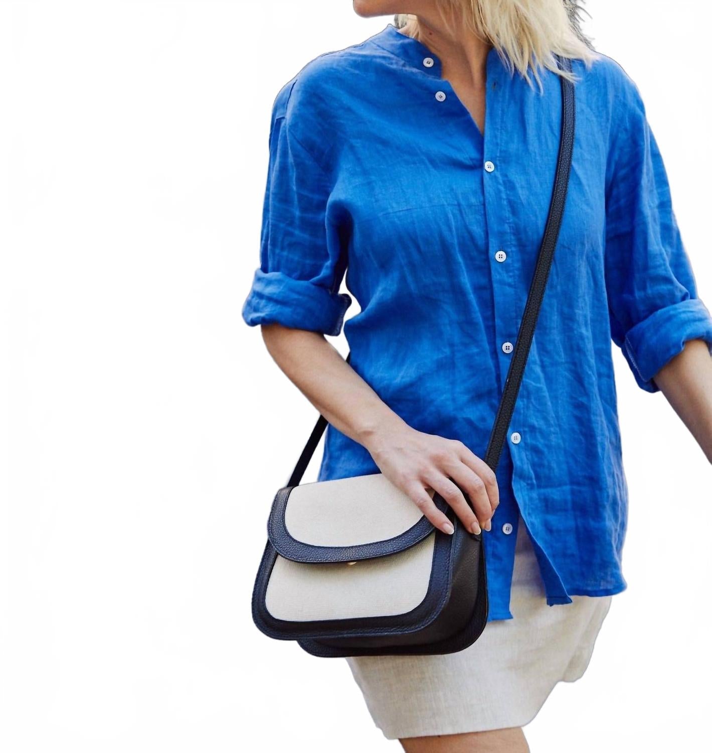 Women's Leather Crossbody Bag In Black