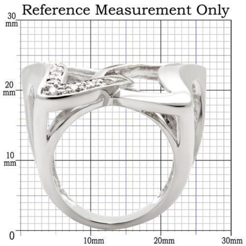 Rhodium Brass Ring with AAA Grade CZ in Clear