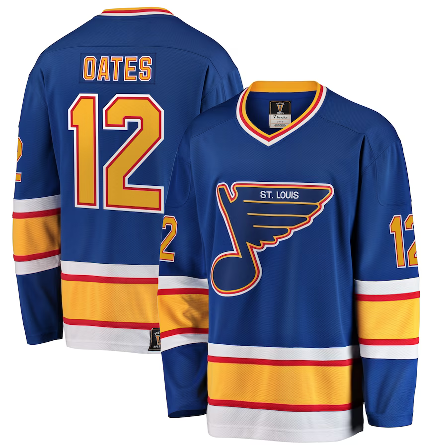 Men's St. Louis Blues Adam Oates #12 Blue Premier Breakaway Retired Player jersey