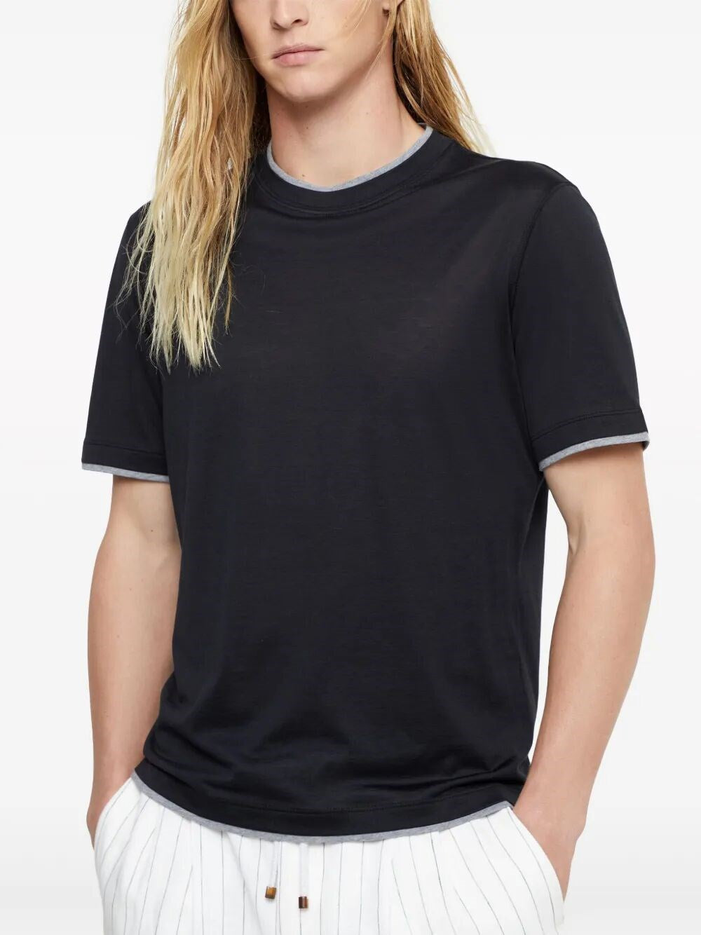 Brunello Cucinelli Men T-Shirt With Faux-Layering