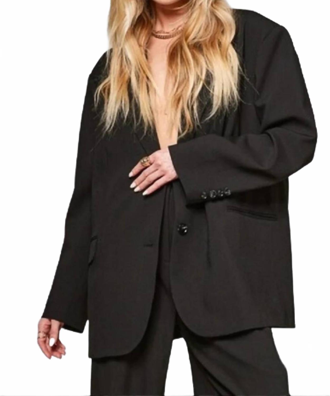 Irisa Oversized Boyfriend Blazer In Black