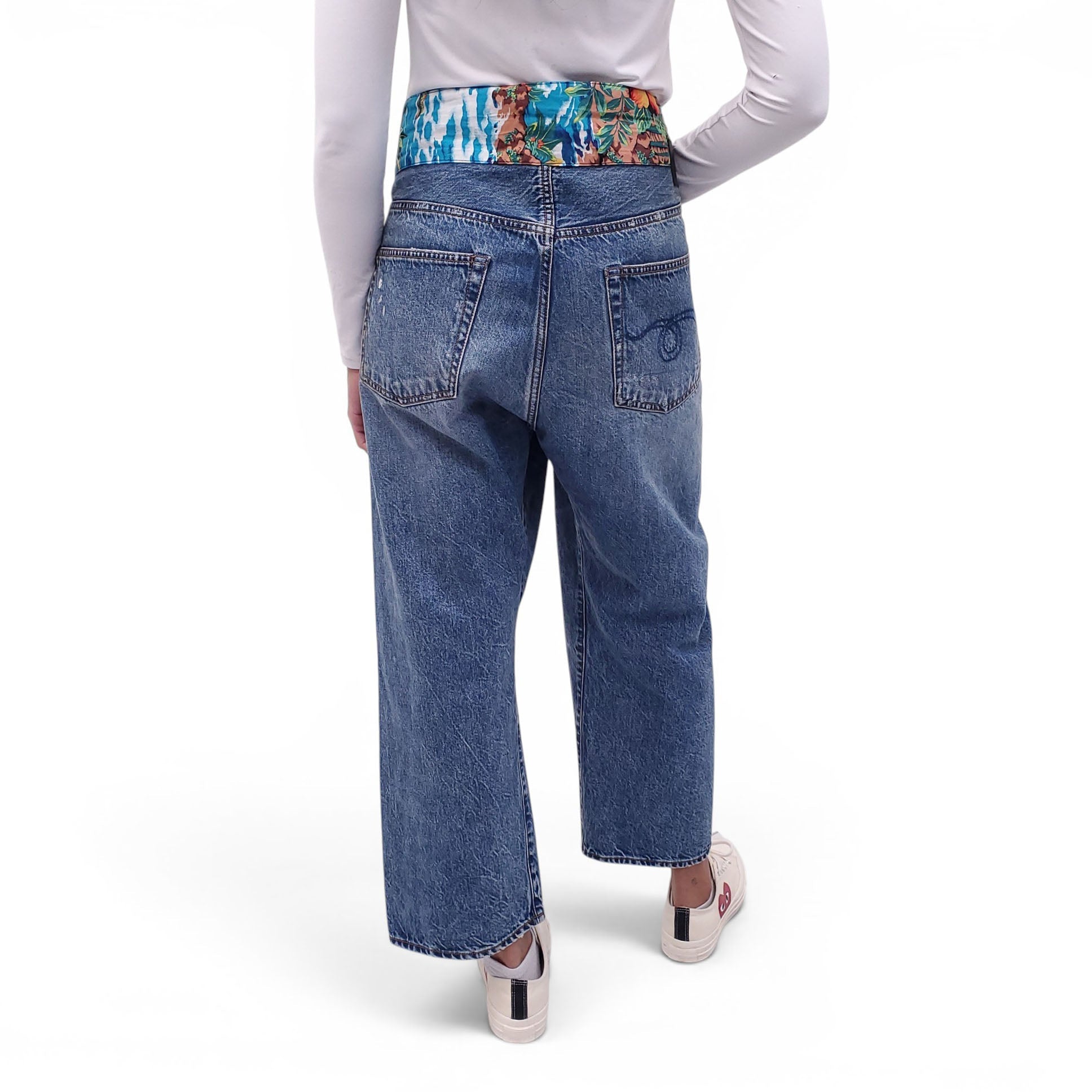 R13 TIE WAIST CROSSOVER JEANS - SIZE 31