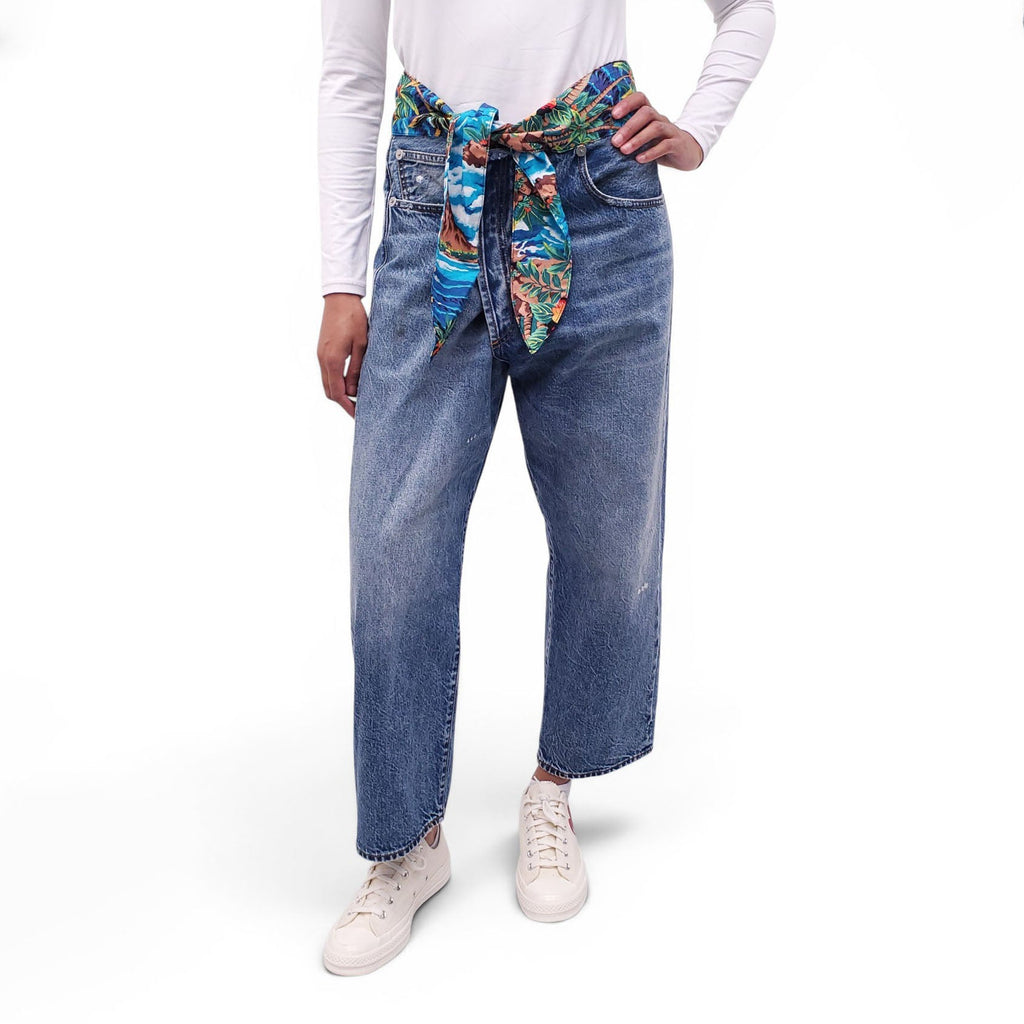 R13 TIE WAIST CROSSOVER JEANS - SIZE 31