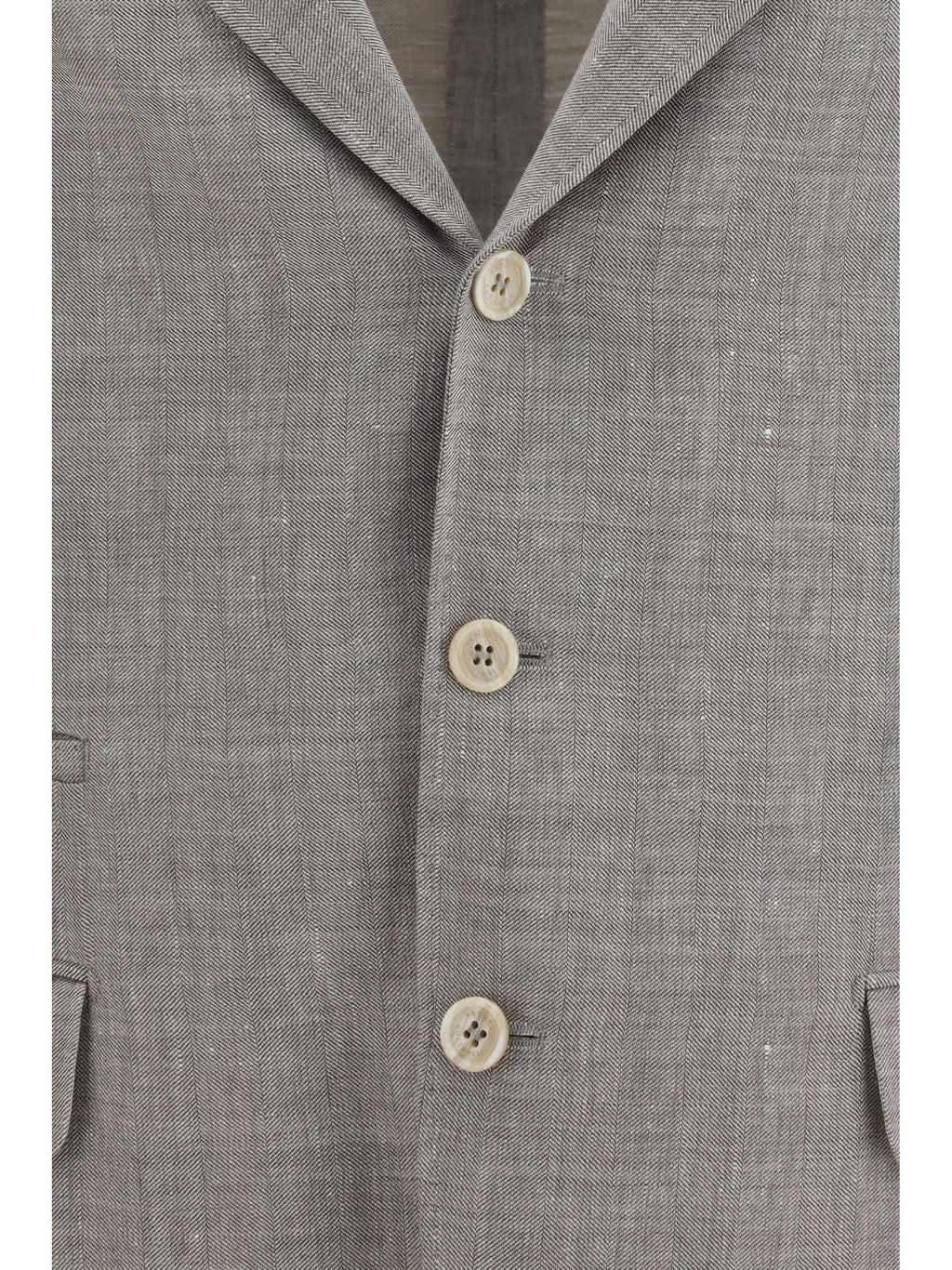 Brunello Cucinelli Men Deconstructed Linen And Wool Chevron Jacket