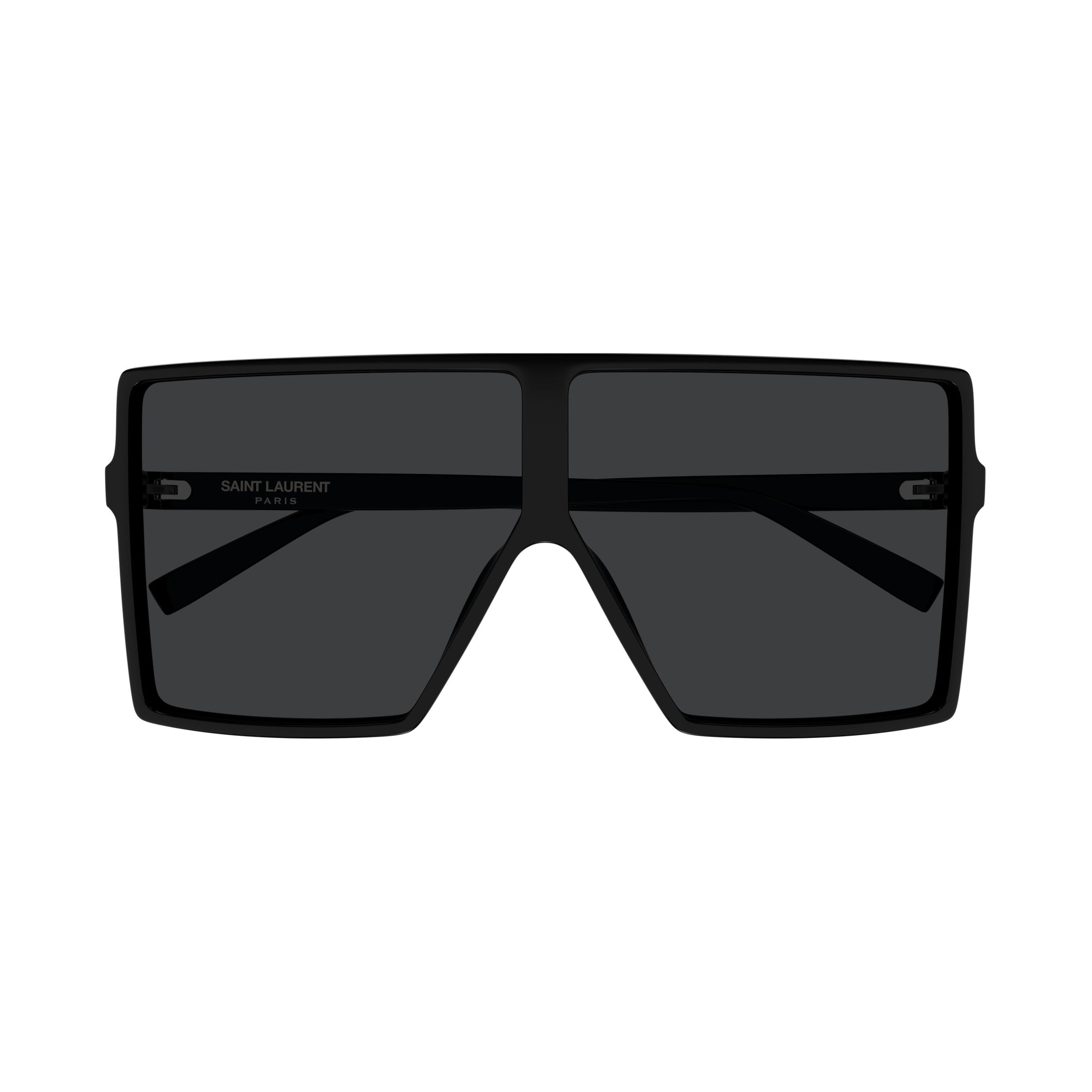 Oversized Square Black Sunglasses With Glossy Finish