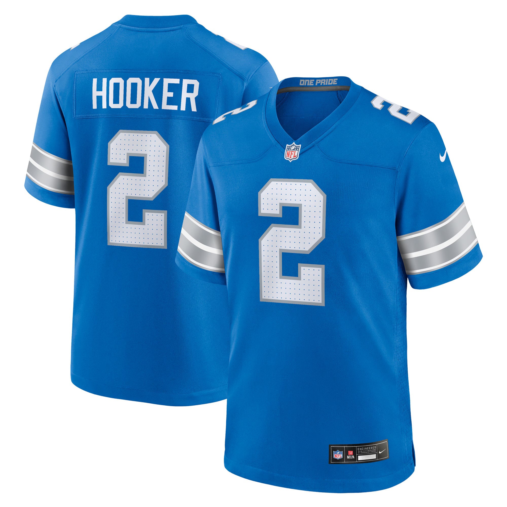 Detroit Lions Hendon Hooker Blue Team Game Jersey