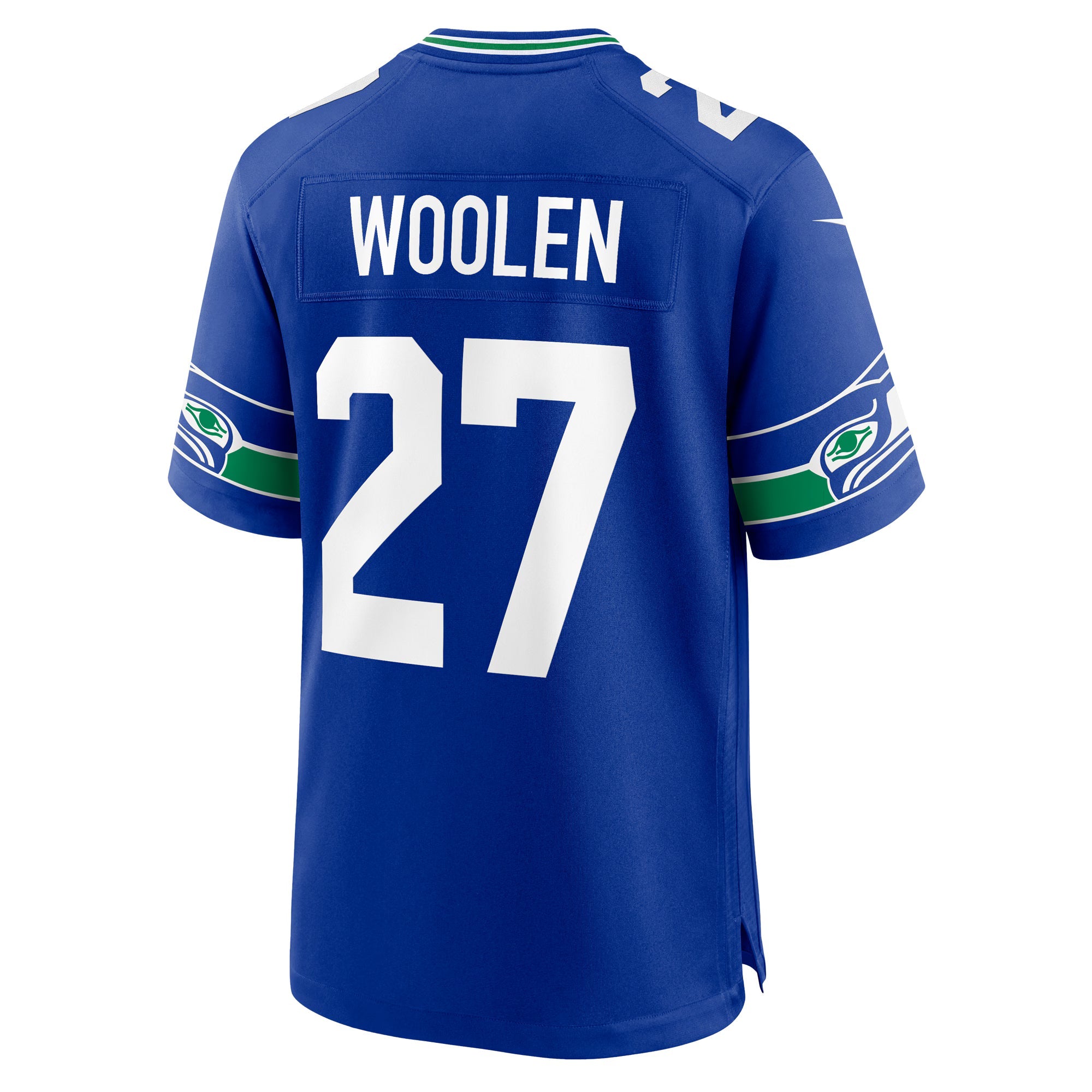 Seattle Seahawks Tariq Woolen Royal Throwback Player Game Jersey