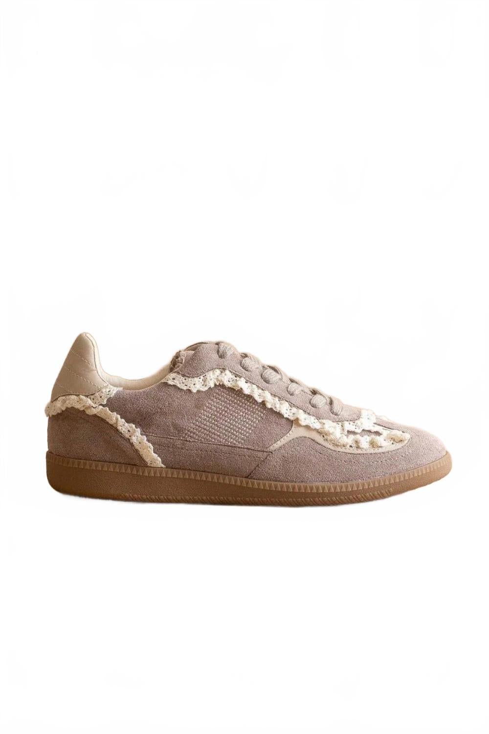 Women's April Lace Trimmed Retro Sneaker In Dark Grey