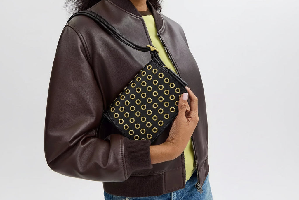 NWT Coach Patricia Legacy Bag 19 With Grommets In Brass/Black