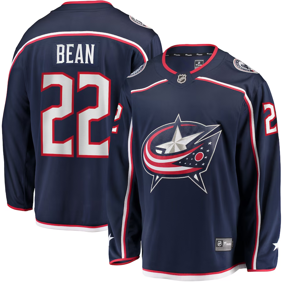 Men's Columbus Blue Jackets Jake Bean #22 Navy Home Breakaway Player jersey