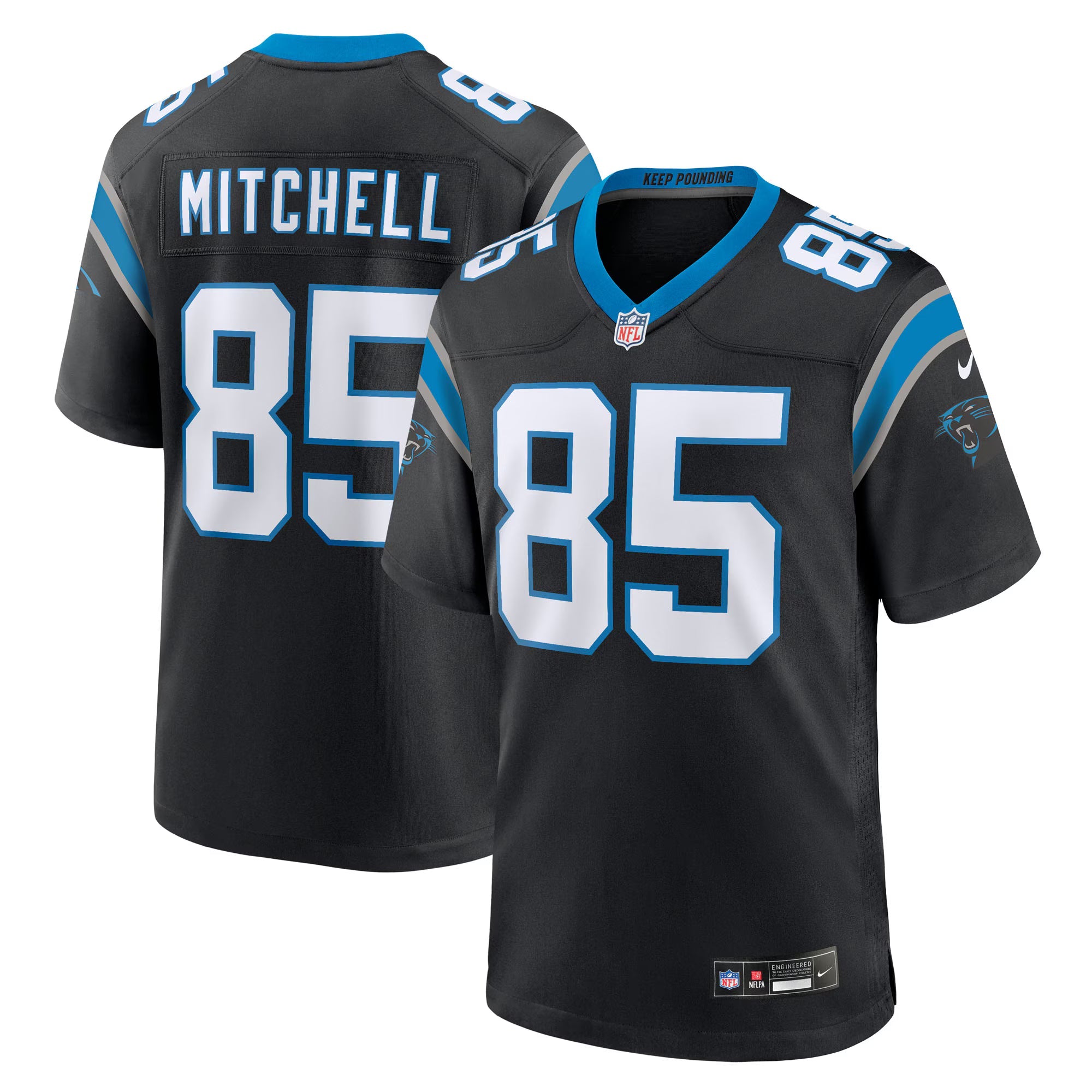 Carolina Panthers James Mitchell Black Team Game Jersey