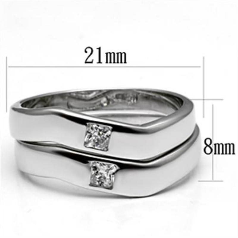 Rhodium Brass Ring with AAA Grade CZ in Clear