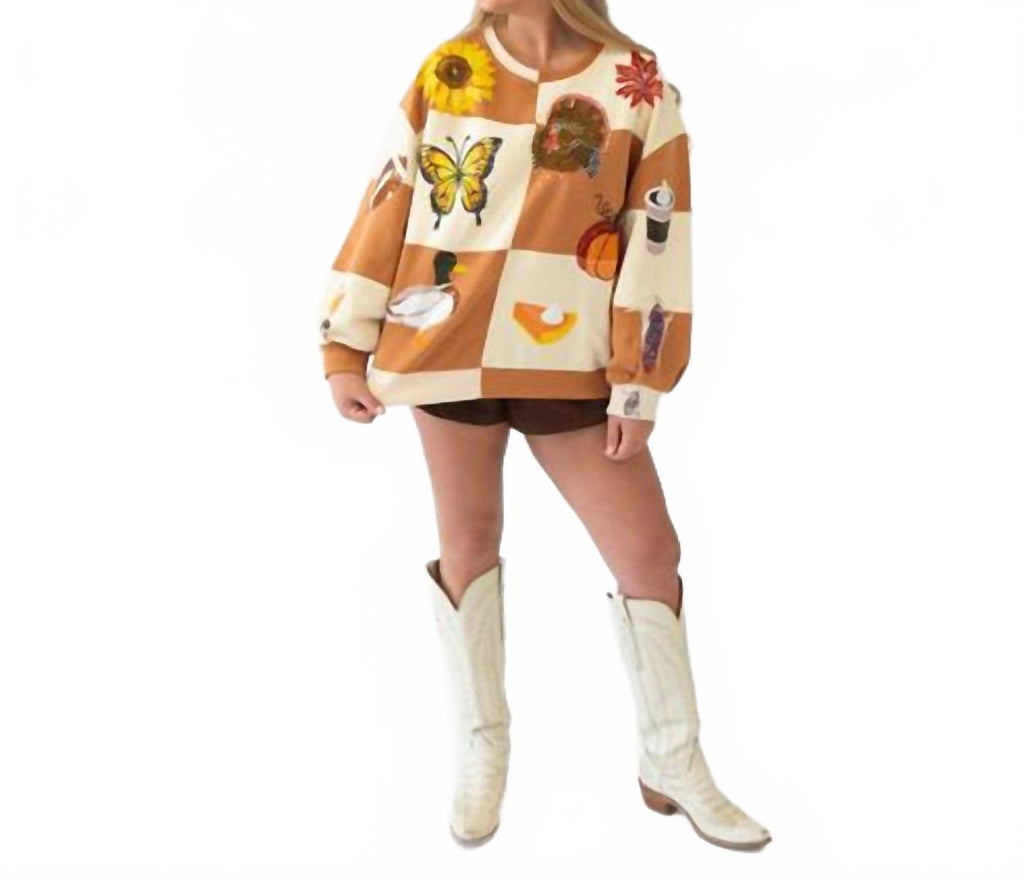 Fall Icon Sweatshirt In Brown