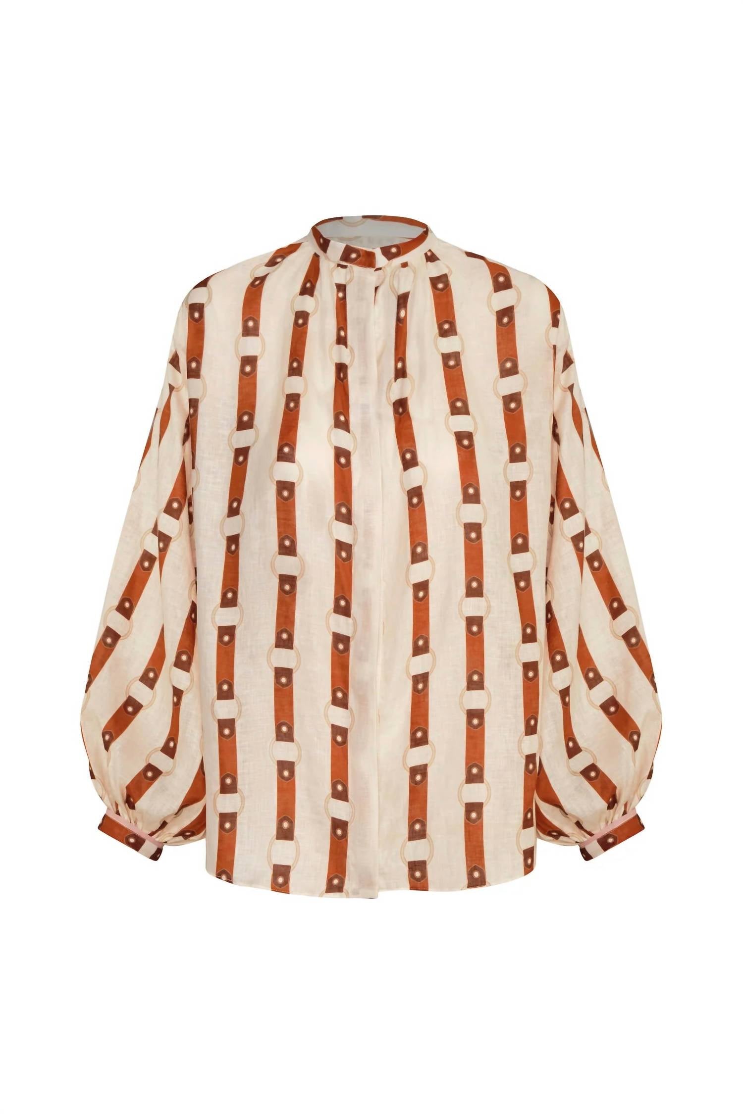 Don Simon Blouse Linen Shirt In Horse Reins Rie