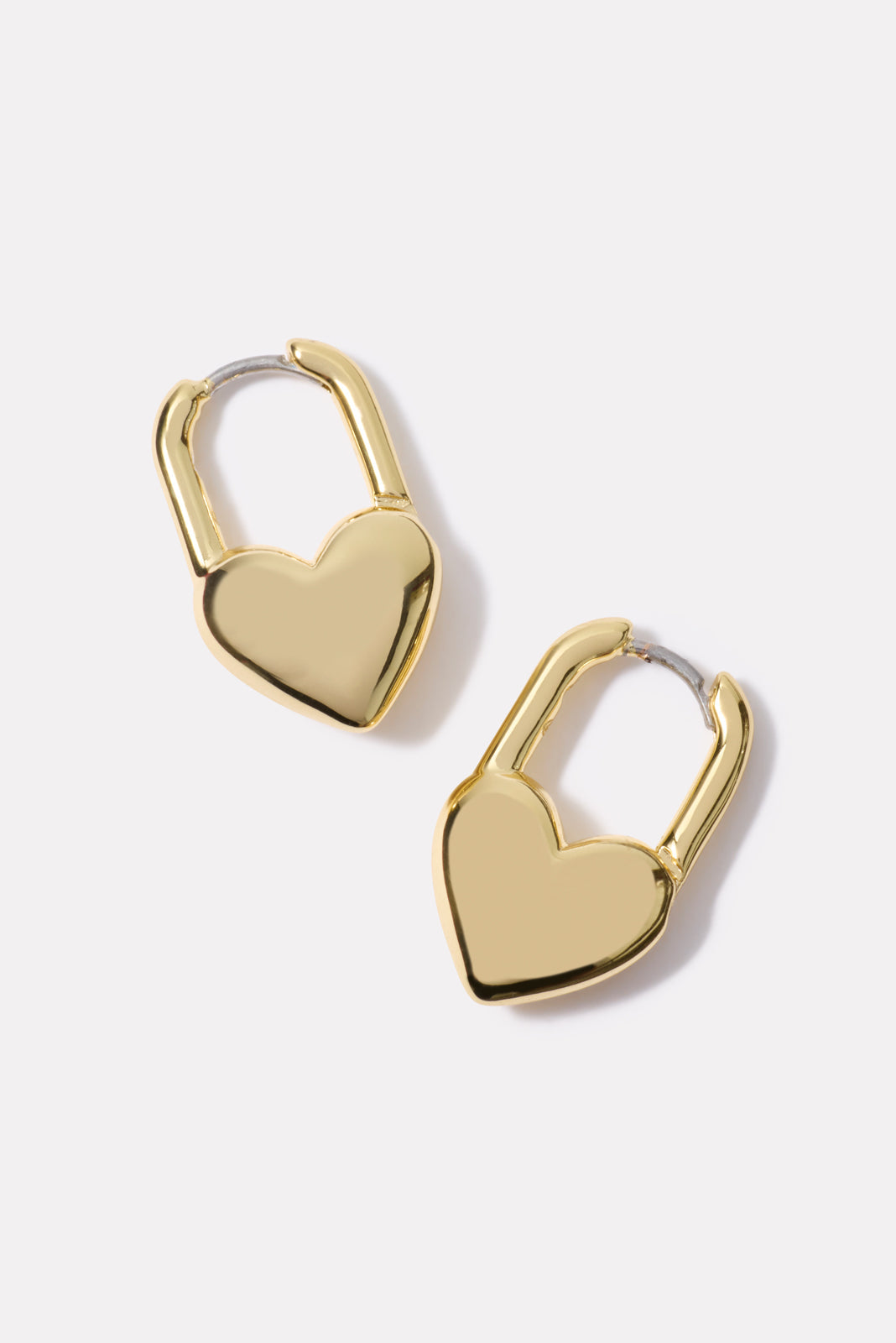 Women's Heart Padlock Huggies
