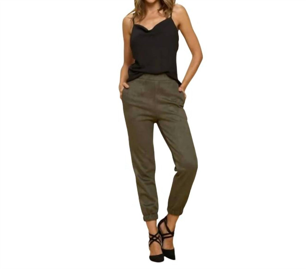 Suede Jogger In Green