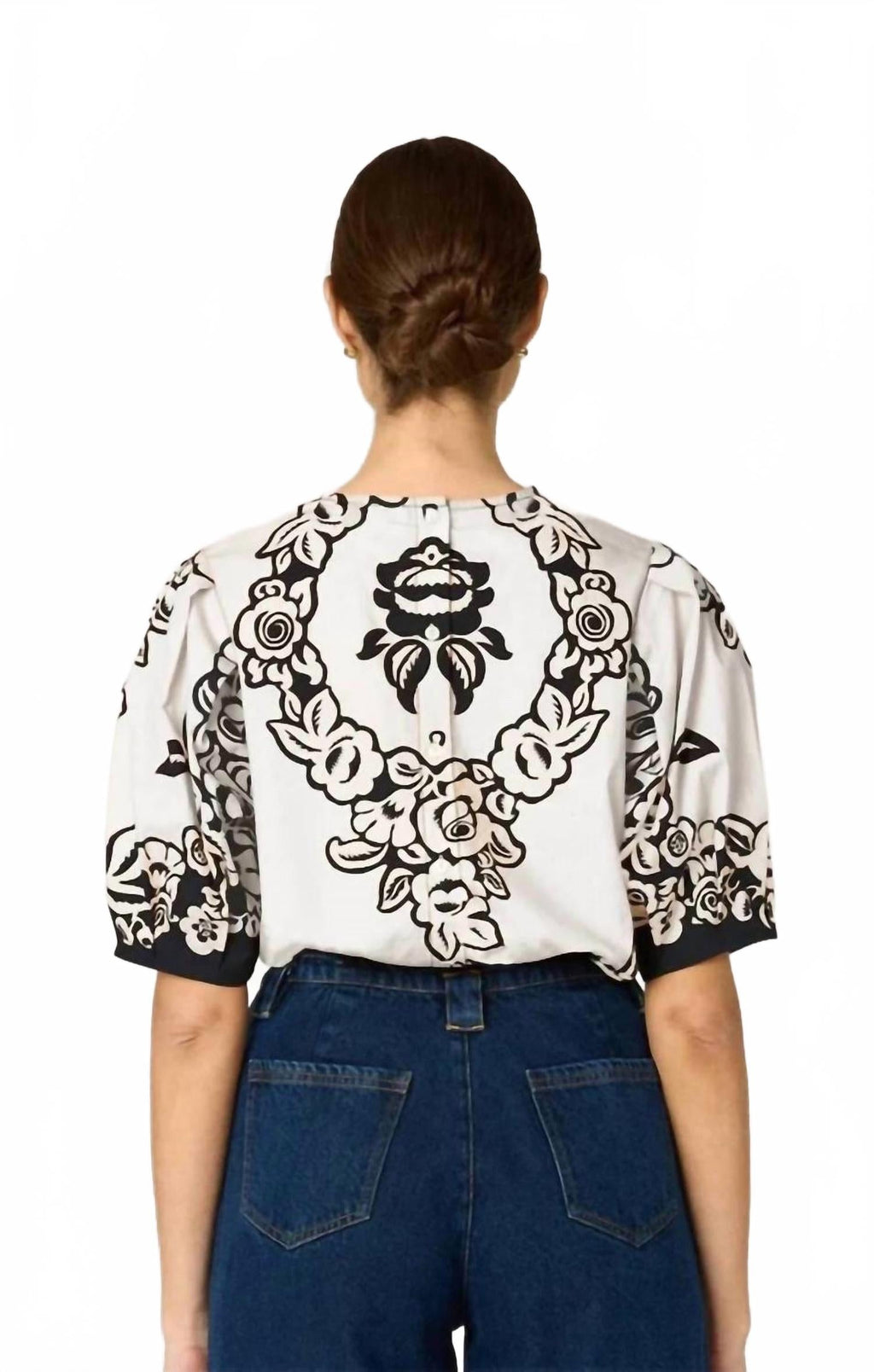 Kinsley Crew Neck Blouse In Botanico Print