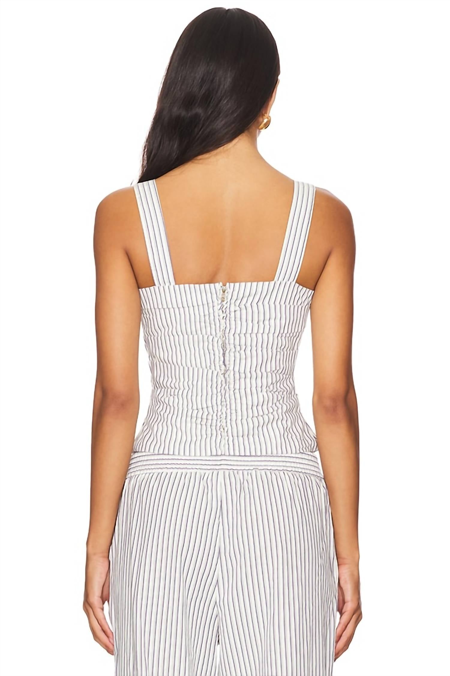 Cobain Corset Top In Cream Stripe