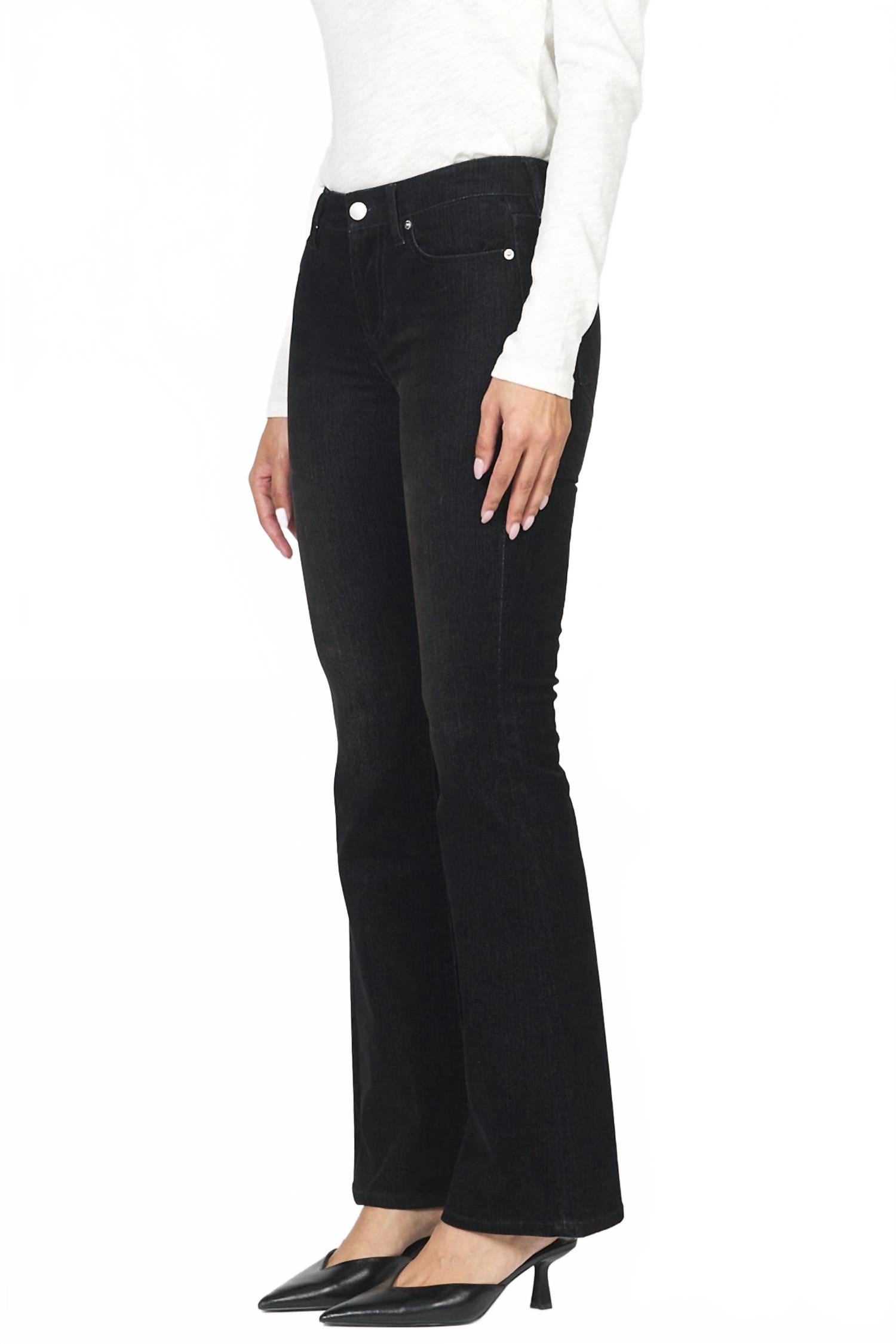 Jaxtyn Suede Bootcut Jean In Black