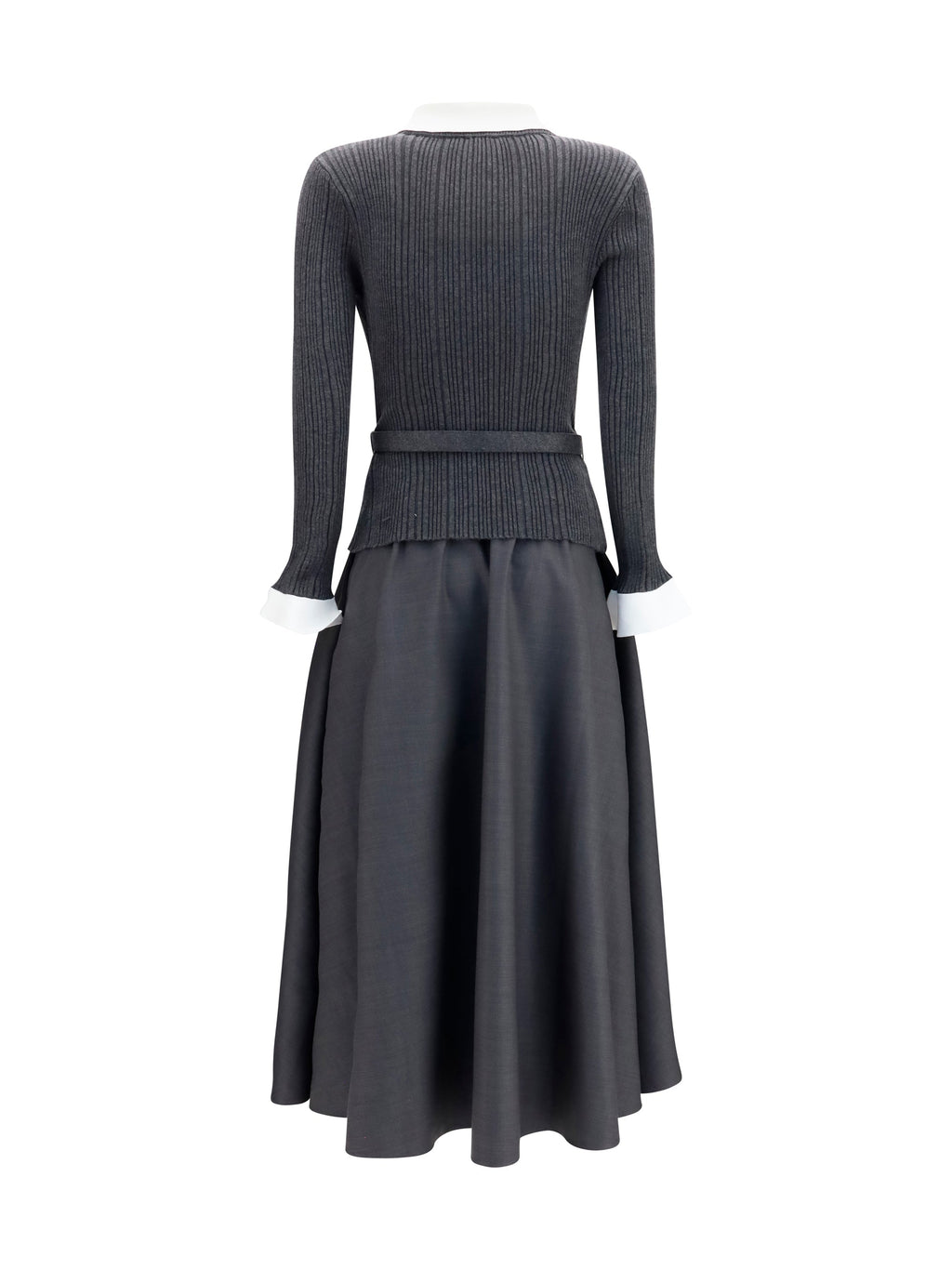 Self-Portrait Women Knit And Twill Midi Dress