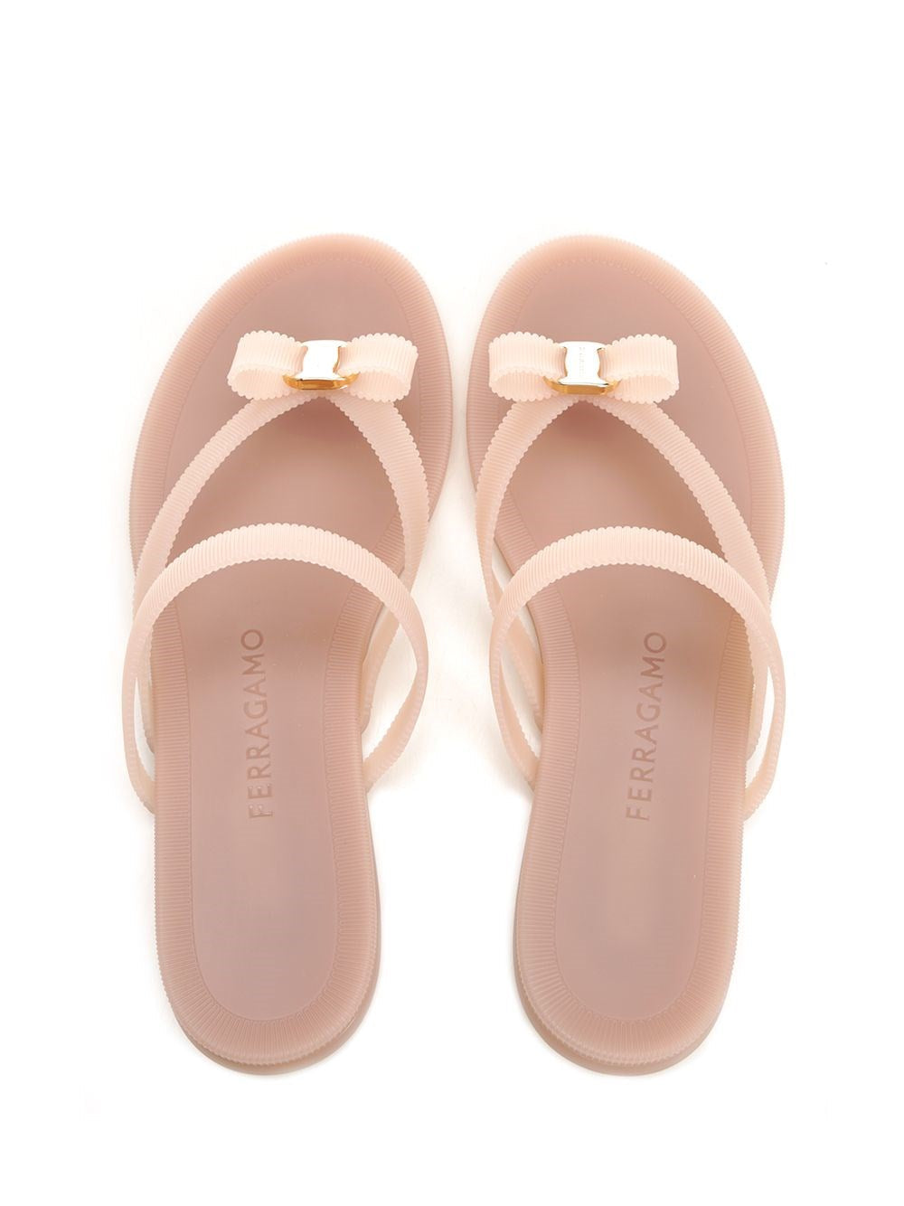 Ferragamo Women Vara Flip-Flops With Jelly Bow