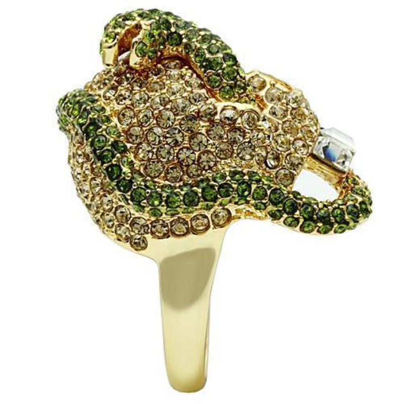 Gold White Metal Ring with Top Grade Crystal in Multi Color