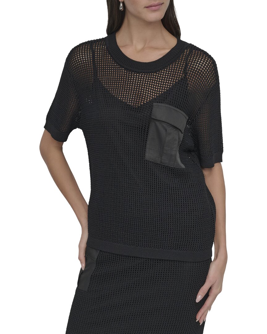 DKNY Crochet Pocket Top