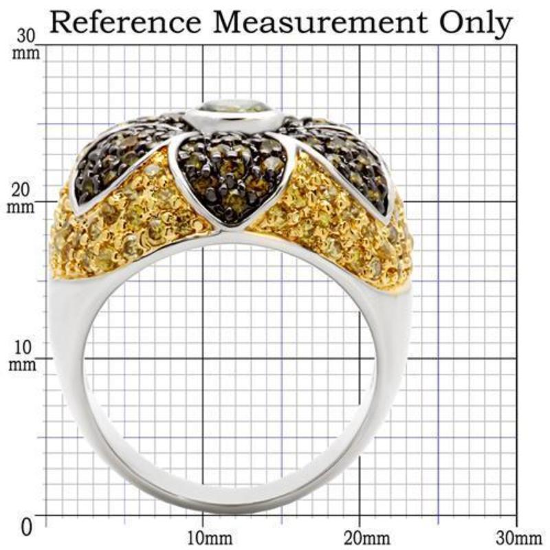 Rhodium+Gold+ Ruthenium Brass Ring with AAA Grade CZ in Multi Color