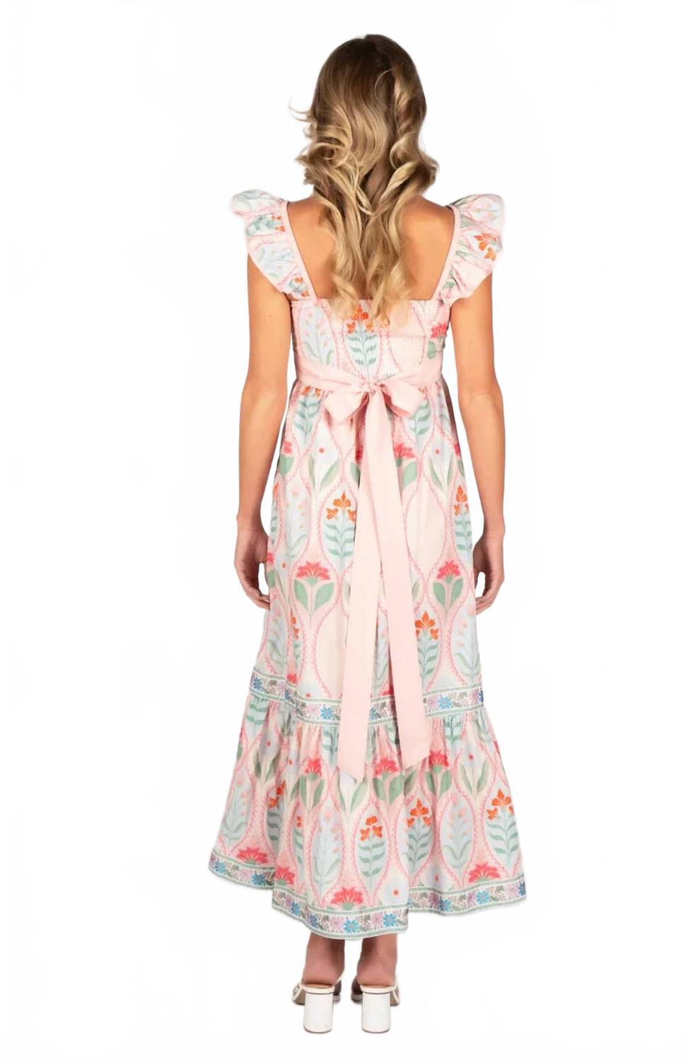 Oleander Maxi Dress In Petal Trellis