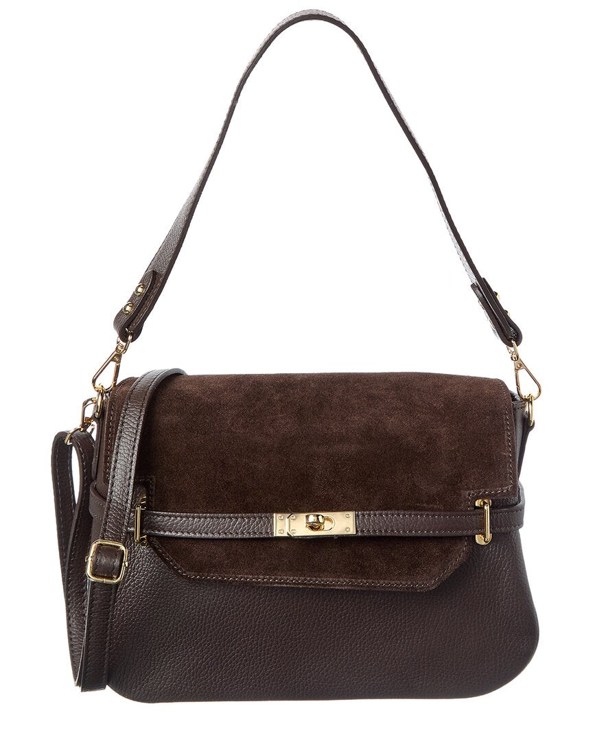 Isabella Rossetti Greta Suede & Leather Handbag