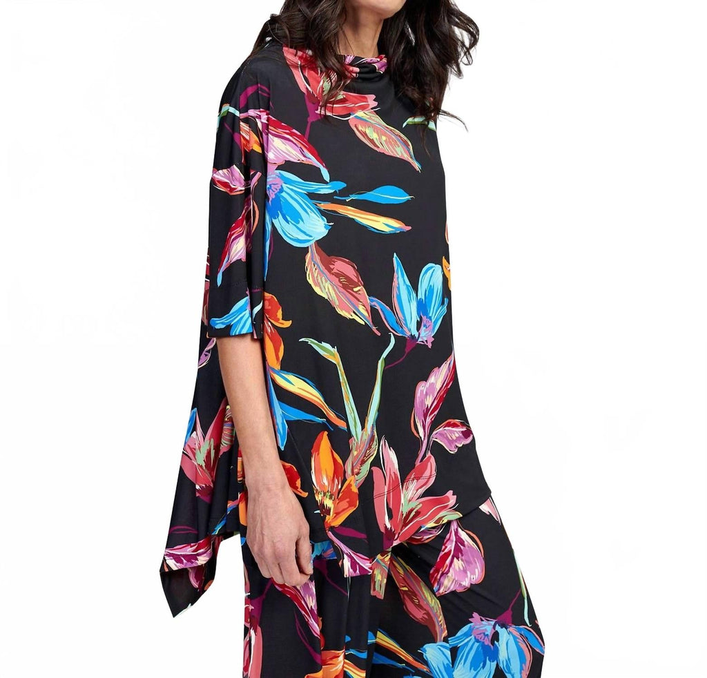 Laguna Oversized Trapeze Top In Bloom