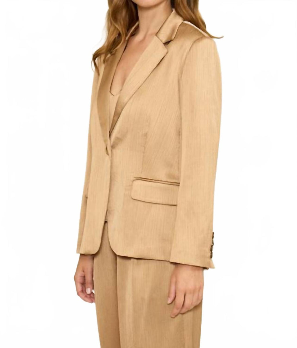 Betty Single Button Blazer In Taupe