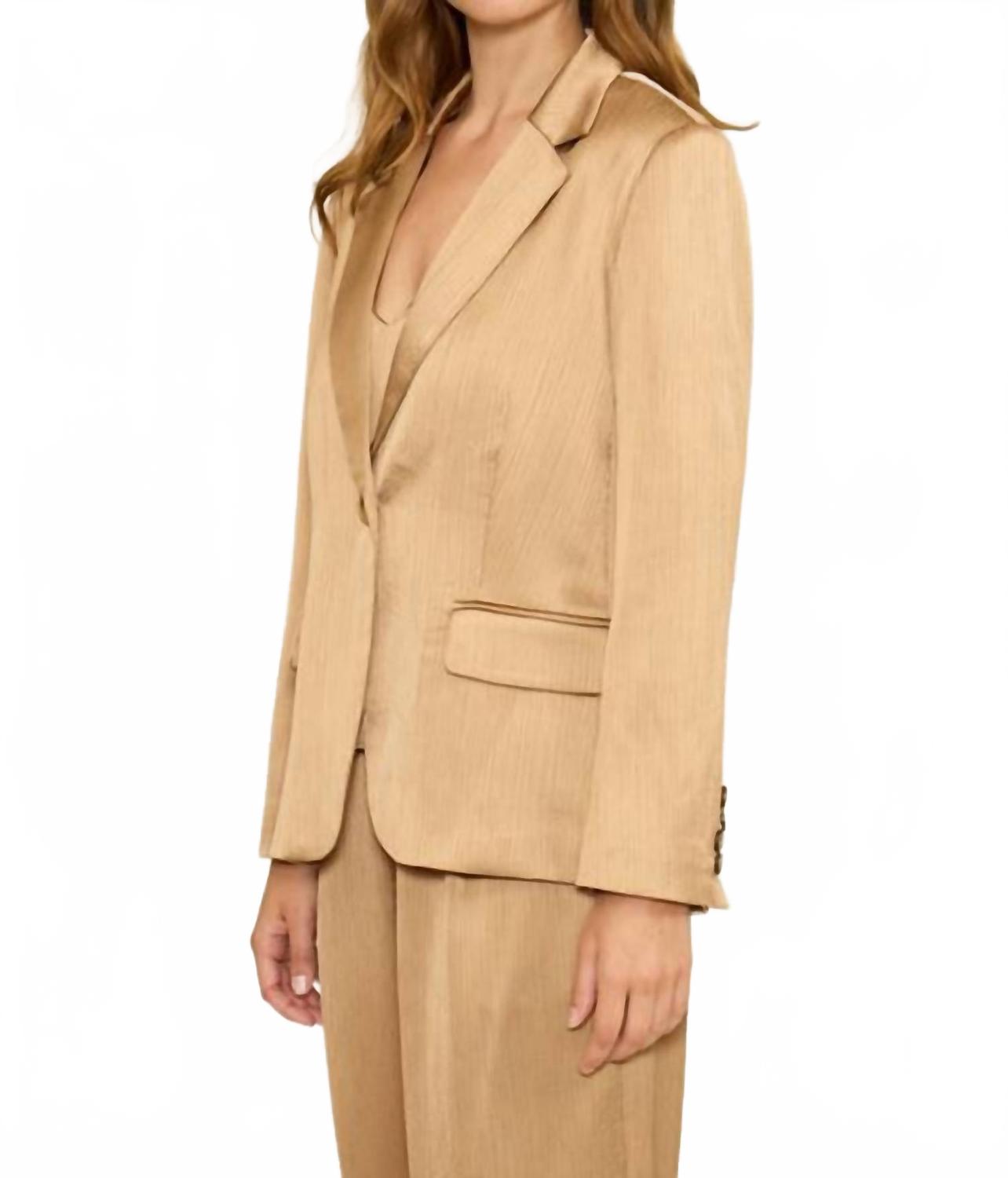Betty Single Button Blazer In Taupe