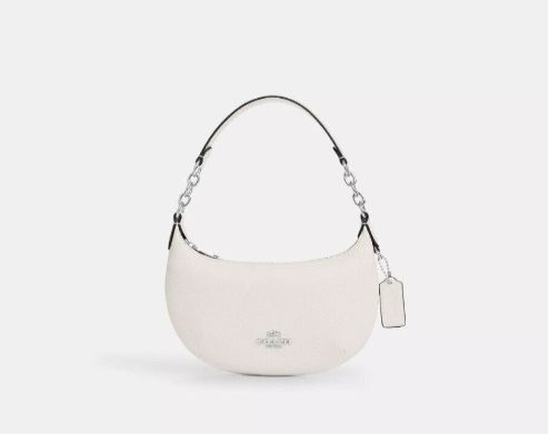 NWT Coach Leather Mini Payton Bag In Silver /Chalk