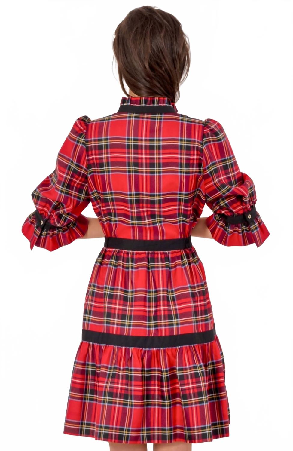 Duke Of York Teardrop Dress In Red Multi