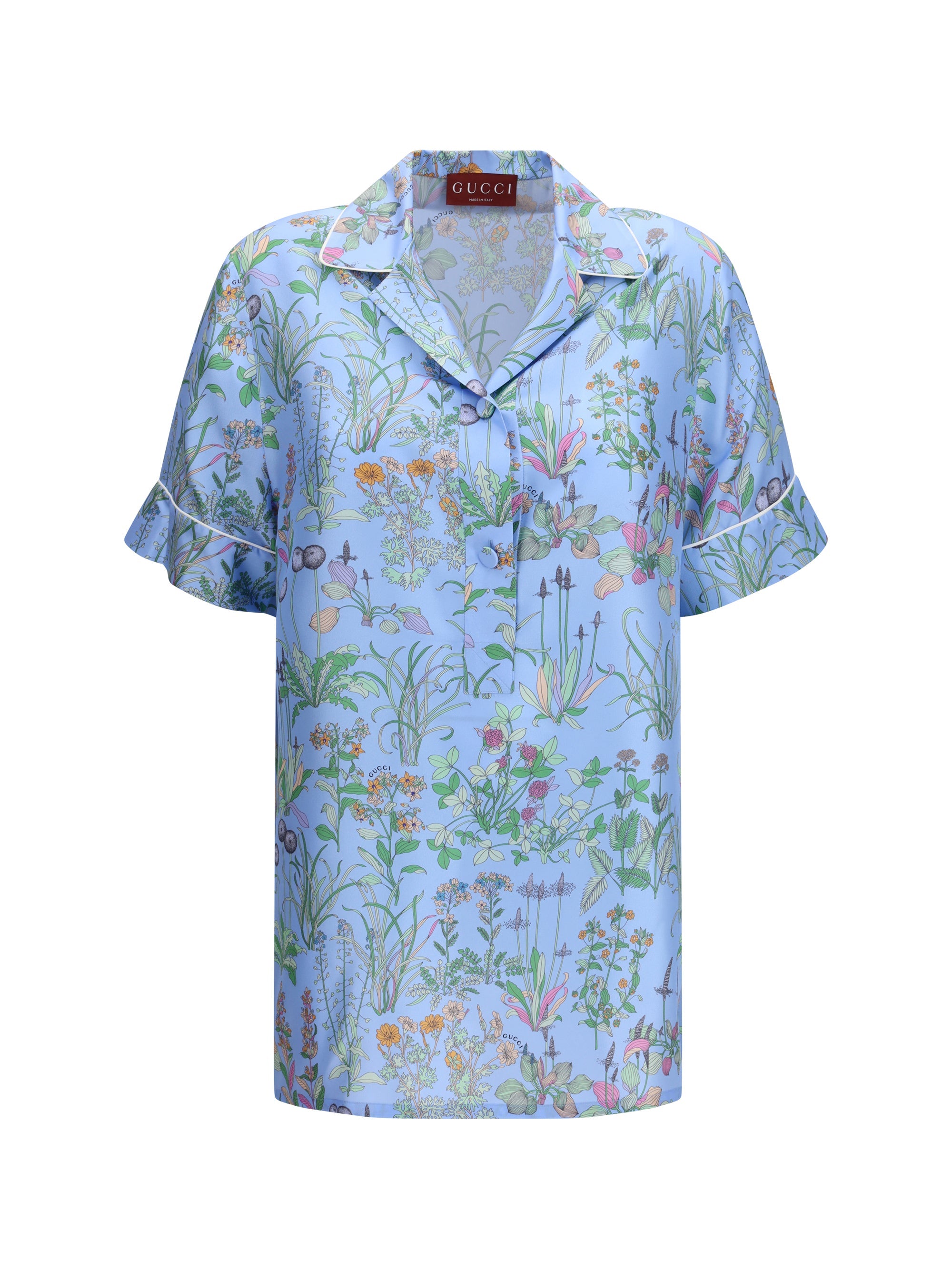 Gucci Women Printed Silk Twill Shirt