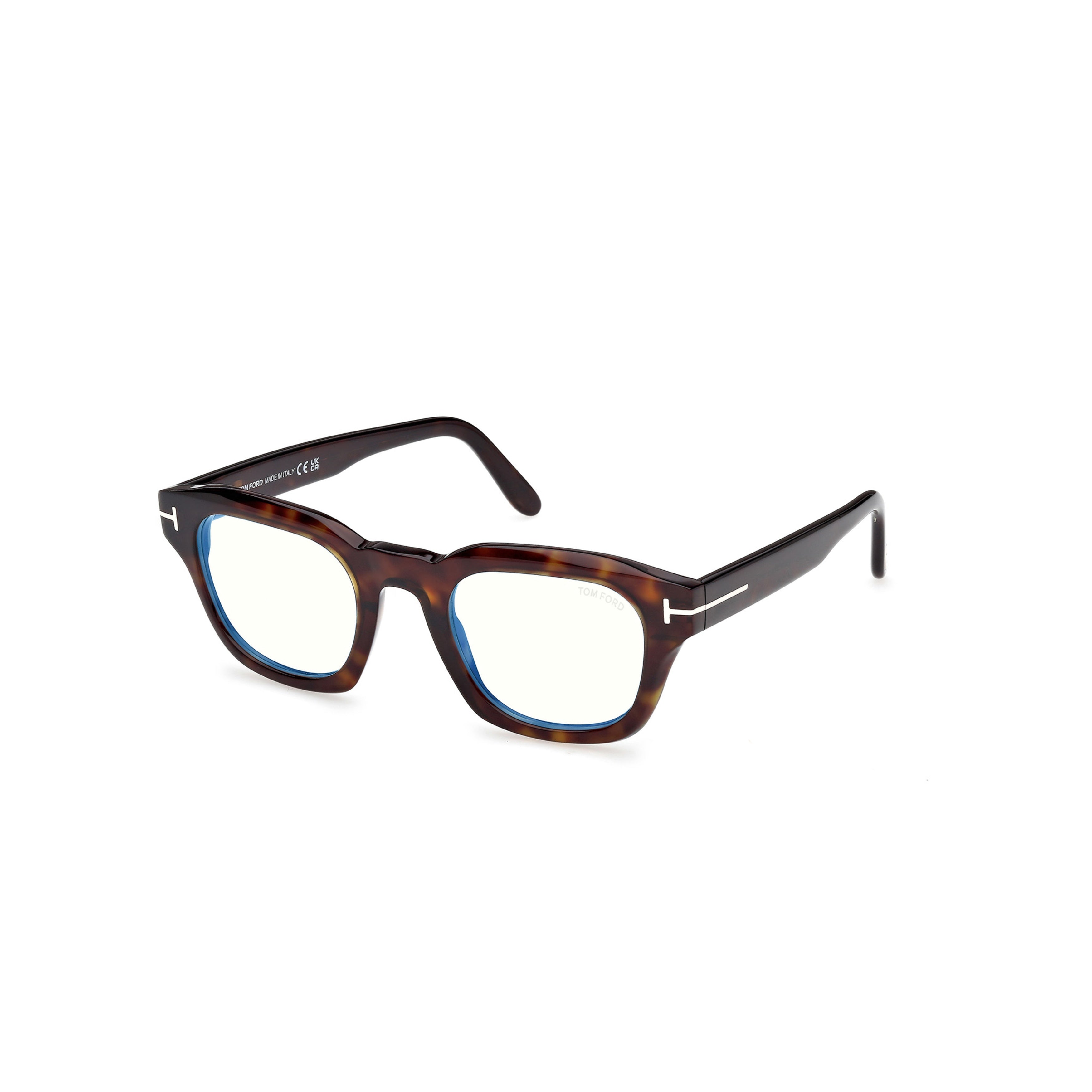 Square Tortoiseshell Acetate Eyeglasses With Silver Accents