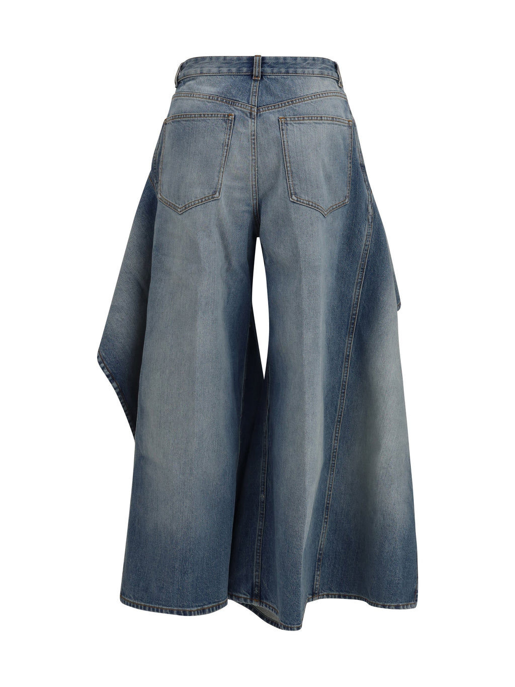 Alaïa Women Faded Ruffled Jeans