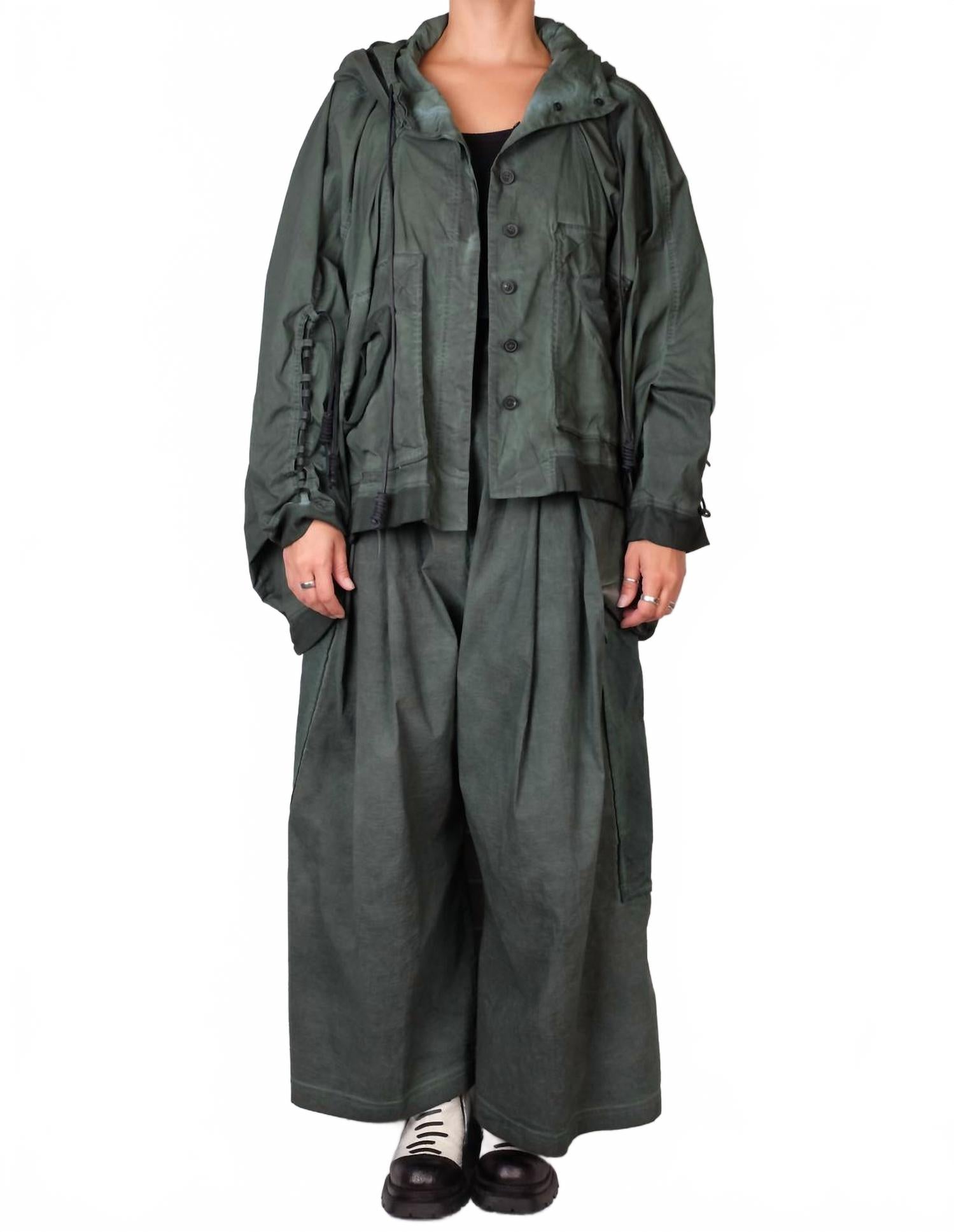 Dip Wide Leg Trousers In Pine Cloud