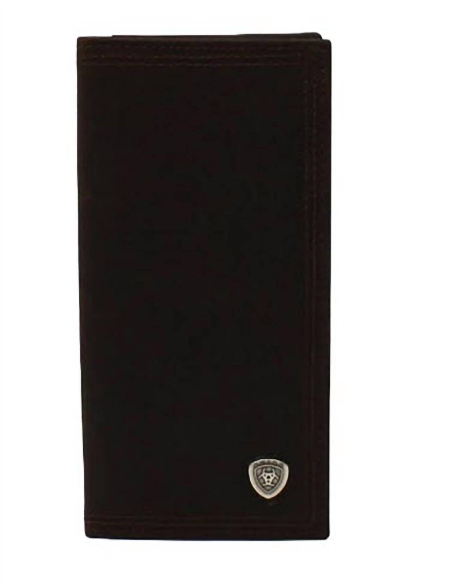 Youth Shield Concho Leather Wallet In Brown Rowdy