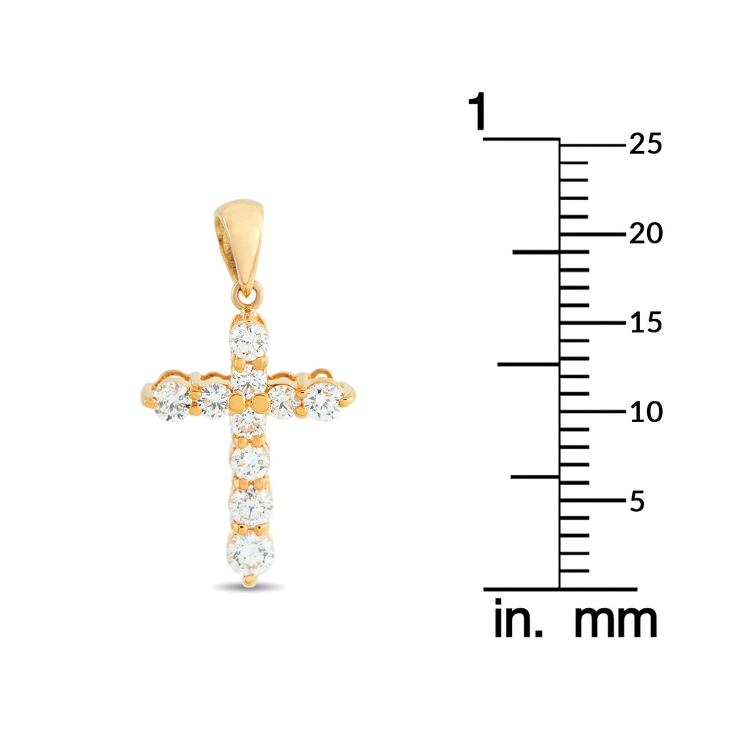 LB Exclusive 18K Yellow Gold 0.50ct Diamond Cross Pendant MF23-041426