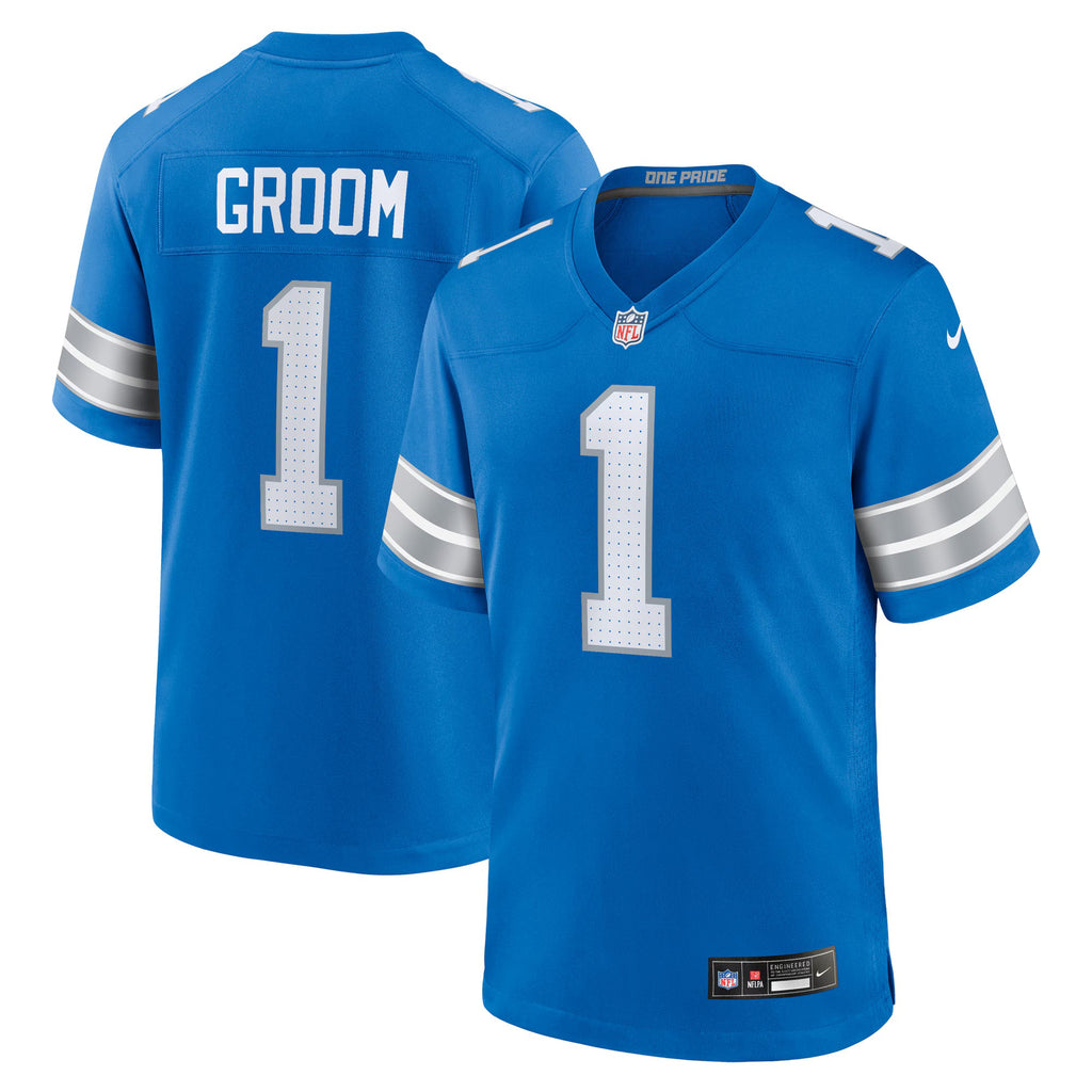 Detroit Lions Number 1 Groom Blue Game Jersey