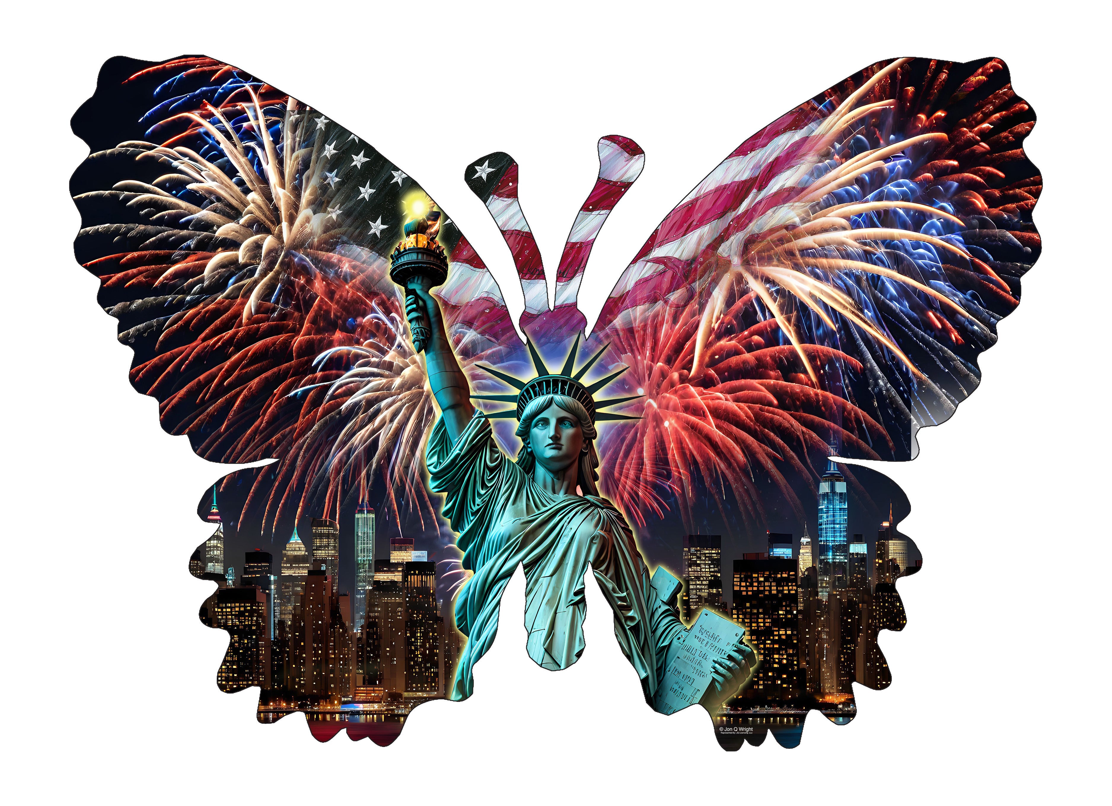 American Celebration 1000 piece Jigsaw Puzzle for Adults Shaped Fourth of July